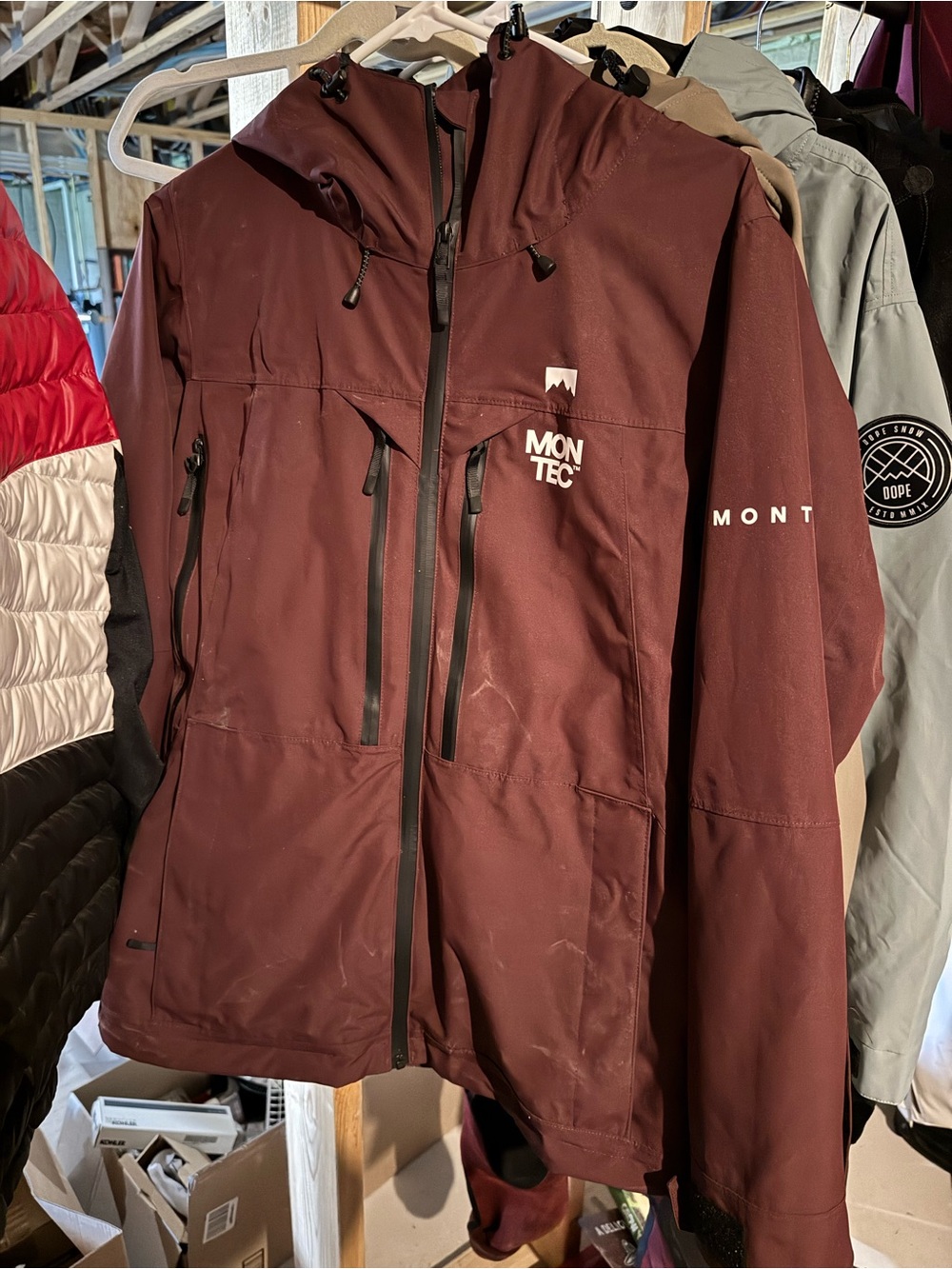 Women's Waterproof Hooded Jacket in Dark Burgundy